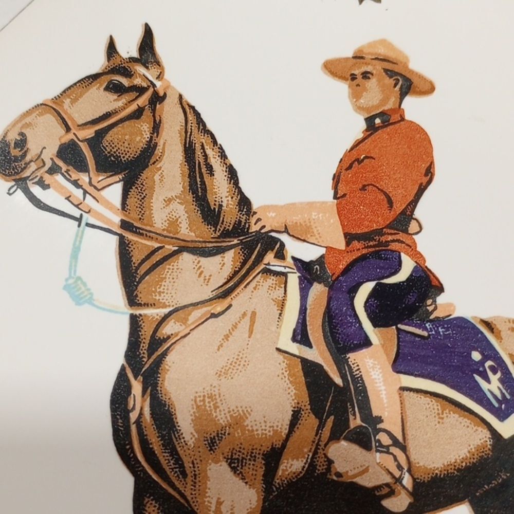 Vintage Canadian Mountie Ceramic 6 X 6 Tile - Picture 3 of 5